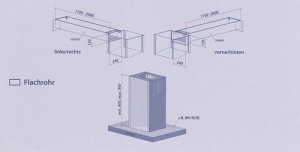 berbel seitlicher Ausgang im Komplettpaket fr Flachrohr 1100 - 2000 mm links - rechts