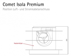 Silverline Comet Isola Premium Inselhaube 50 cm CMI 594 W Edelstahl/Glas Wei. Mit 5 Jahren Garantie!