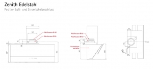 Silverline Zenith ZEW 600 SE Edelstahl/Schwarzglas 60 cm Kopffreihaube. Mit 5 Jahren Garantie!