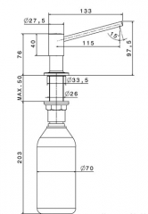 Systemceram Splmittelspender TREND, Edelstahlfinish, 00904