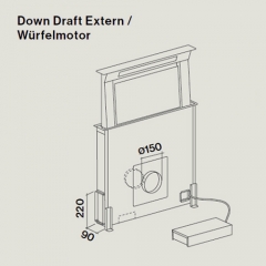 Falmec Downdraft 90, Haubenkrper, Edelstahl/Wei, mit 5 Jahren Garantie