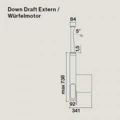 Falmec Downdraft 90, Haubenkrper, Edelstahl/Wei, mit 5 Jahren Garantie