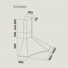 Falmec Elios, Design, Edelstahl, 100 cm, Eckhaube, mit 5 Jahren Garantie