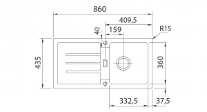 Franke Strata STG 614 Fragranit DuraKleen Plus, Siebkorb Excenter, Farbe Steingrau, 114.0259.826, 11320