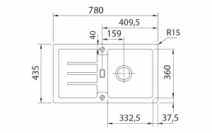 Franke Strata STG 614-78 Fragranit DuraKleen Plus, Siebkorb Excenter, Farbe Steingrau, 114.0303.682, 11310