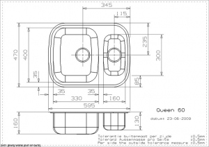 Reginox Queen L 60, als Auflagesple und flchenbndige Sple einbaubar