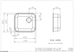 Reginox R18 4035 OKG, als Auflagesple einbaubar