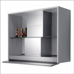 Falmec Move, Design, Edelstahl, schwarzes Glas, 120 cm, Wandhaube, mit 5 Jahren Garantie