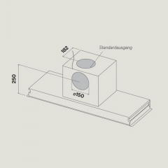 Falmec Move, Design, Edelstahl, schwarzes Glas, 120 cm, Wandhaube, mit 5 Jahren Garantie