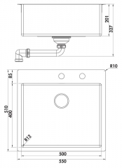 Naber Corno Piu PR4, Einzelbecken 1013112