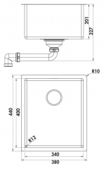 Naber Corno Piu PFU2, Einzelbecken 1013124