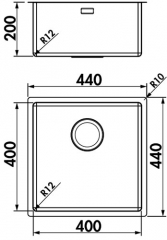 Naber Corno Piu PFU3, Einzelbecken 1013123