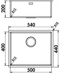 Naber Corno Piu PFU4, Einzelbecken 1013122