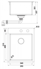 Naber Corno Piu PR2, Einzelbecken 1013113