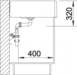 Blancopanor 60 Keramik, 2 Bohrungen, Farbe kristallwei glnzend, 514501