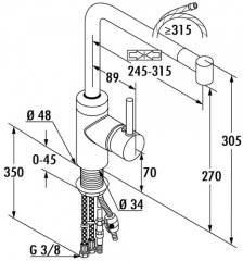 Kludi L-INE 4, chrom, Hochdruck,5023089