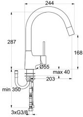 Ideal Standard Nora 4, chrom, Hochdruck, 5024064