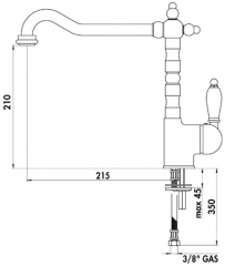 Linea Passato 2, altsilber, Hochdruck, 5011237