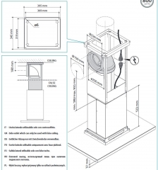 Falmec Zenith NRS Inselhaube, Grundelement + Glaspaneel 180 cm, Edelstahl, mit 5 Jahren Garantie