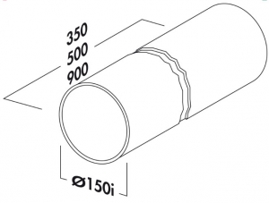 Naber COMPAIR Rohr 150 Rundrohr, lose, 500 mm, wei, 4043009