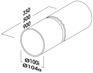 Naber COMPAIR Rohr 100, 350 mm, wei, 4011018