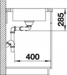 BLANCOLANTOS 8 S-IF Compact Flachrand Edelstahl Brstfinish, 519713