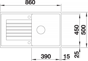 Blanco Zia 5 S Silgranit PuraDur 2, Farbe anthrazit, 520502