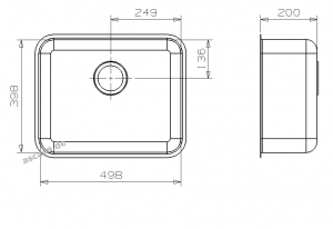 Reginox IB5040-CC (316) ohne berlauf, als Auflagesple, flchenbndige Sple und Unterbausple einbaubar