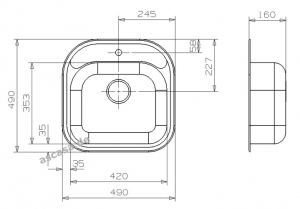 Reginox Boston KG-CC (304) ohne berlauf, als Auflagesple Sple einbaubar