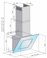 Silverline Porto PRW 600 W Kopffreihaube, 60 cm Edelstahl-Weissglas. Mit 5 Jahren Garantie!