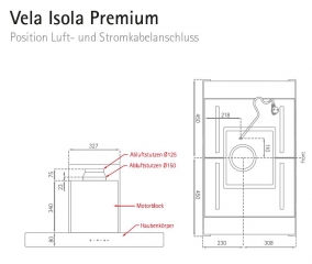 Silverline Vela Isola Premium VAI 920 S Inselhaube, 90 cm Schwarz/Schwarzglas. Mit 5 Jahren Garantie!