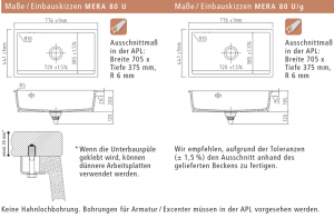 Systemceram KeraDomo MERA 80 U/g, geschliffene Oberseite, Farbe Alu (matt), mit 5 Jahren Garantie