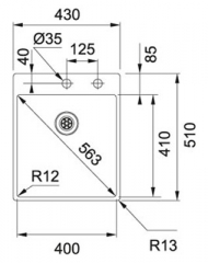 Franke Box BXX 210-40 TL Einbausple - SlimTop, Drehknopf rund, 127.0361.224, 10820