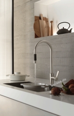 Dornbracht Tara Ultra Pull-Down Einhebelmischer mit Brausefunktion, Hochdruck, Platin gebrstet, 33870875-06