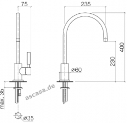 Dornbracht Tara Classic Einhebelmischer, Hochdruck, Chrom, 33815888-00