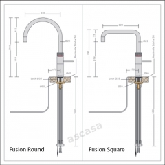 Quooker Fusion Round, PRO3-VAQ, Edelstahl massiv, 3FRRVS, 7 JAHRE GARANTIE