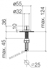 Dornbracht Exzenterbettigung mit runder Rosette, mit Drehknopf, Platin gebrstet, 10710970-06