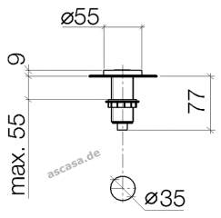 Dornbracht Air Switch Bedienknopf fr Mllzerkleinerer, rund, Chrom, 10713970-00