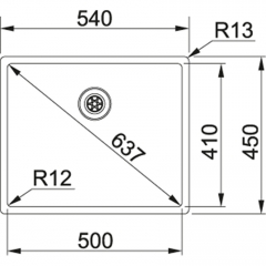 Franke Box BXX 110-50 / BXX 210-50 Einbausple - SlimTop, Stopfenventil, 127.0375.271, 10540