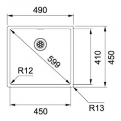 Franke Box BXX 110-45 / BXX 210-450 Einbausple - SlimTop, Druckknopf rund, 127.0375.257, 10620