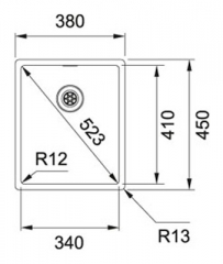 Franke Box BXX 110-34 / BXX 210-34 Einbausple - SlimTop, Druckknopf rund, 127.0374.687, 11028