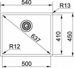 Franke Box BXX 110-50 Unterbaubausple, Druckknopf rund, 122.0375.276, 10053