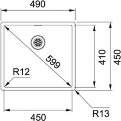 Franke Box BXX 110-45 Unterbaubausple, Druckknopf rund, 122.0375.260, 11030