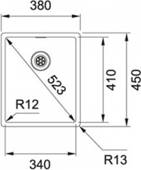 Franke Box BXX 110-34 Unterbaubausple, Druckknopf rund, 122.0374.690, 11102