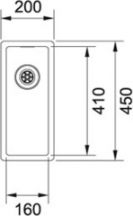 Franke Box BXX 110-16 Unterbausple, Stopfenventil 122.0374.674, 11125