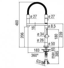 Systemceram MOVE, Einhebelmischer mit Handbrause, Hochdruck, 10371, Farbe Edelstahl