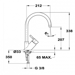 Teka MJ ELAN, Hochdruck, chrom, 3591502