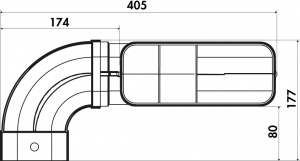 Naber flow 150 Rohrset fr Downdraft, wei, 4043074