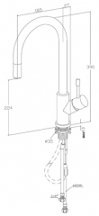 Villeroy & Boch Armatur Umbrella flex, Edelstahl massiv, 925400LC