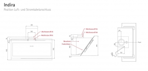 Silverline Indira IDW 800 W, 80 cm Weiss/Weissglas Kopffreihaube. Mit 5 Jahren Garantie!